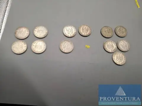 Pièces en argent Empire allemand 12x 5 Reichsmark église de garnison + Hindenburg argent .625 8 g poids brut