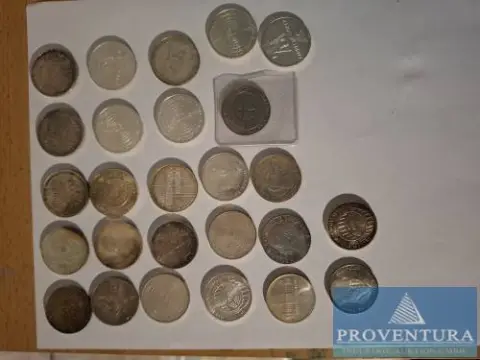 Silbermünzen Bundesrepublik Deutschland 26x 5 DM Silber .625 11.2 gr Rauhgewicht