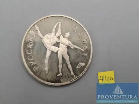 Silbermünze Russland 3 Rubel 1994 russisches Ballet pp Silber .900 Rauhgewicht 34.58 gr