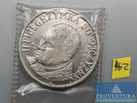 Médaille en argent 600 ans Jasna Gora Jean-Paul II .900 argent poids brut 21,34 gr