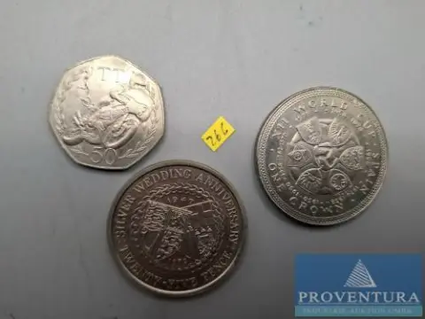 Umlaufmünzen Isle of Man 1 Crown Fussball WM 1982 KM92 25 Pence Silberne Hochzeit 1972 KM 25 50 Pence Motorrad 1981 KM83