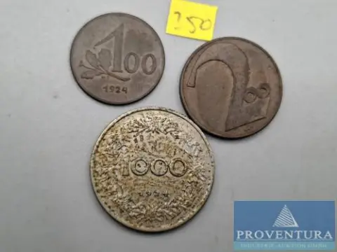 Umlaufmünzen Österreich 100/ 200/ 1000 Kronen 1924
