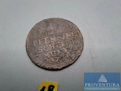 Circulation coin Brunswick-Wolfenbüttel 1 Pfennig 1730 KM780