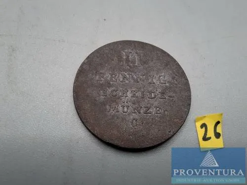 Monnaie de circulation Royaume de Hanovre 2 pfennig 1824C
