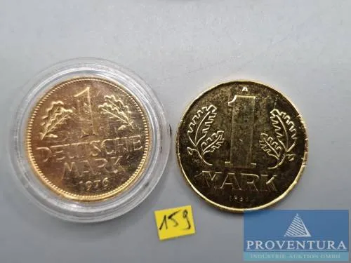 Pièces de circulation dorées République fédérale d'Allemagne 1 DM 1976G 5,53 g poids brut