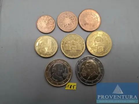 Série de petites pièces en euro Autriche 2002 1 ct - 2 Euro total 3,88 Euro