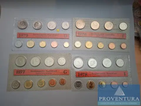 KMS Bundesrepublik Deutschland 1975D 1976F 1977 G 1978 F st 43.52 DM