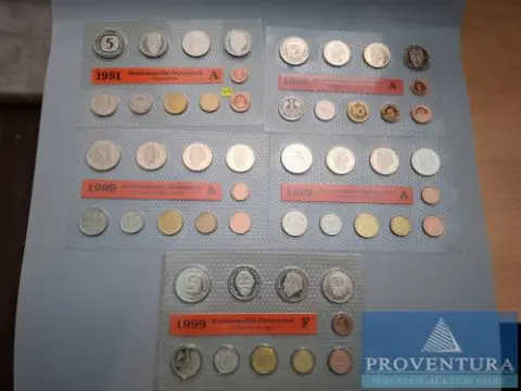 KMS Bundesrepublik Deutschland 1991 A 1998 A 1999 AAF st 64.40 DM