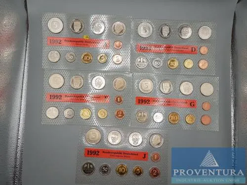 KMS Bundesrepublik Deutschland 1992 ADFGJ st