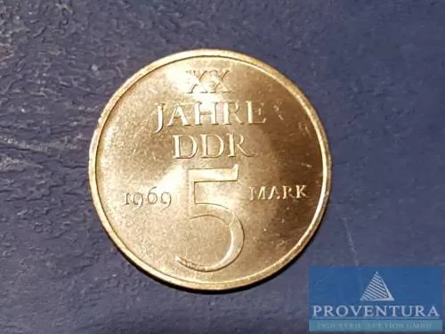 Monety obiegowe NRD 5 Mark 20 lat NRD 1969