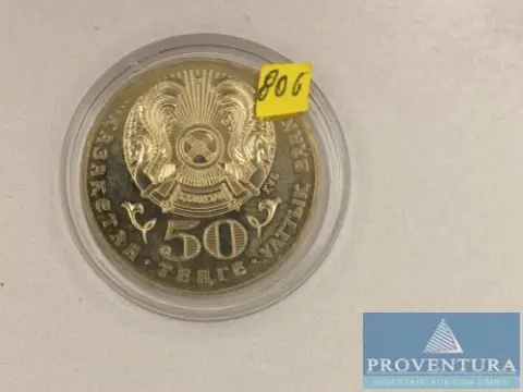 Sammlermünze Kasachstan 50 Tenge 2001 st gekapselt