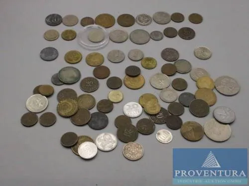 Oběžné mince Rakousko-Uhersko/ Chorvatsko/ Bulharsko/ Československo/ Španělsko/ SSSR/ atd. cca 70 kusů