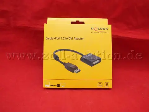 1 Delock adapter, DisplayPort 1.2 stekker naar DVI, zwart in originele verpakking