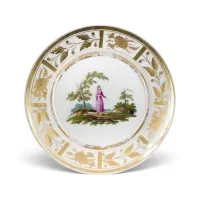 Assiette avec scène pastorale