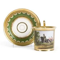 Grande tasse militaire avec soucoupe