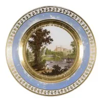 Assiette avec vue du château de Gatchina