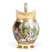 Petit pot à crème avec enfants jouant