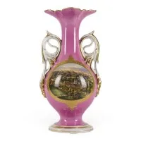 Vase avec vue d'un château