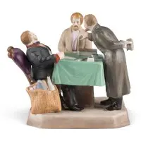 Groupe de figurines 'Le tribunal du commissaire de police rural'
