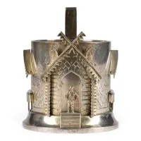 Fin porte-verre à thé avec architecture paysanne