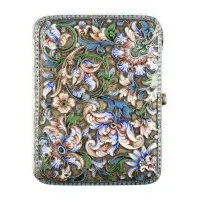 Cloisonné-emaillen sigarettenetui met acanthusranken