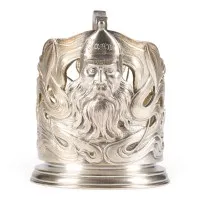 Jugendstil theeglashouder met bogatyr