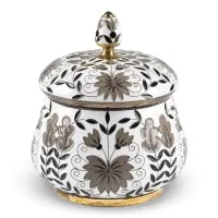 Boîte à sucre en émaux cloisonnés