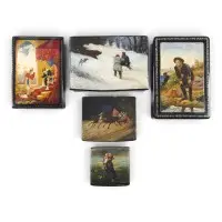 Collectie van vijf lakdozen