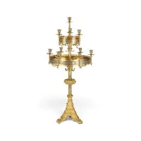 Monumentale neogotische kandelaar met tien vlammen
