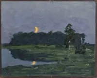 Půlměsíc nad rybníkem