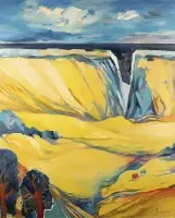 Paysage de canyon avec chevaux