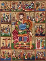 Peinture monumentale avec un saint guerrier