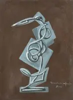 Oiseau en combinaison spatiale bleue 61