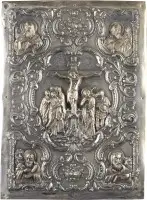 Plaque d'évangéliaire avec la Crucifixion et les évangélistes
