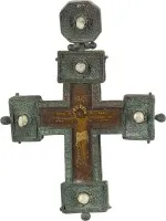 Croix pectorale en émaux cloisonnés