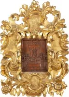 Icône encadrée de la mise au tombeau du Christ