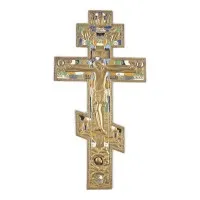 Crucifix en bronze fin de grande taille