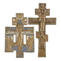 ZWEI BRONZE-KRUZIFIXE