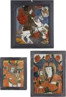 Trois icônes sur verre : Vierge à l'Enfant et saint Georges terrassant le dragon