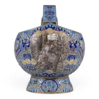 Kovsh en émaux cloisonnés « Ivan Tsarévitch sur le loup gris » d'après Viktor Vasnetsov