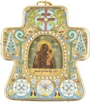Icône cloisonné-émail avec la Mère de Dieu 'Tobolskaïa'