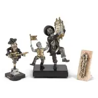 Trois sculptures : 'Fête de Simhat Torah', 'Guitariste' et 'Gefen Mezouza'