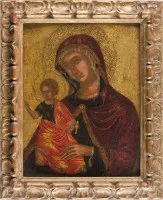 GROSSFORMATIGE UND FEINE IKONE MIT DER MADRE DELLA CONSOLAZIONE