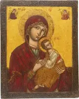 Icône melkite très fine de la Mère de Dieu de la Passion