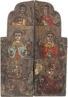 Deux volets d'un triptyque avec des saints choisis
