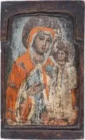 MITTELTEIL EINES TRIPTYCHONS MIT DER GOTTESMUTTER 'NICHT VERWELKENDE BLUME'