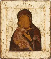 FEINE IKONE MIT DER GOTTESMUTTER VON WLADIMIR (WLADIMIRSKAJA)