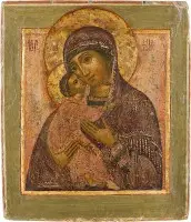 Icône fine de la Mère de Dieu de Vladimir (Vladimirskaïa)