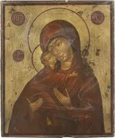 KLEINE IKONE MIT DER GOTTESMUTTER VON WLADIMIR (WLADIMIRSKAJA)