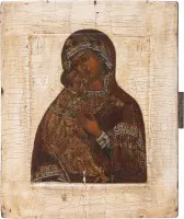 Klein icoon van de Moeder Gods van Vladimir (Vladimirskaja)